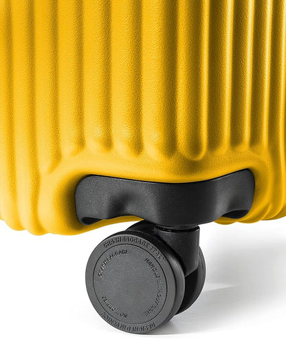 CRASH BAGGAGE Stripe Suitcase | Yellow | 36L | 100% Polycarbonate, TSA-Approved Lock, 360° Spinning Wheels