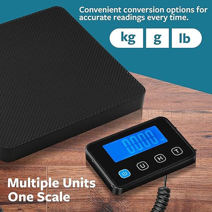 Smart Weigh Digital Postal Shipping Scale, 220 lb Capacity, 0.1 oz Readability, Hold & Tare Function, Includes Batteries & USB-C