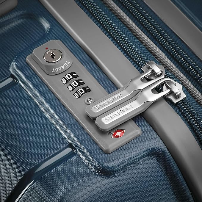Samsonite Freeform 2-Piece Luggage Set - Carry-On & Large Checked Luggage with Dual Spinner Wheels - Durable Polypropylene Hardshell - TSA Lock, Airline-Approved - Expandable Hard Shell - Navy