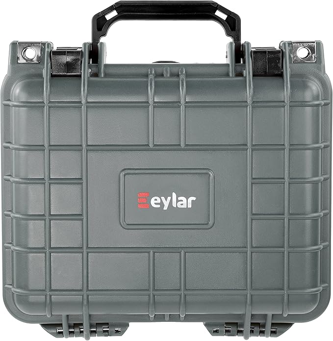 Eylar Small 10.62" Deep Gear, Equipment, Hard Camera Case Waterproof with Foam TSA Standards (Gray)