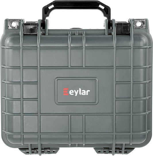 Eylar Small 10.62" Deep Gear, Equipment, Hard Camera Case Waterproof with Foam TSA Standards (Gray)