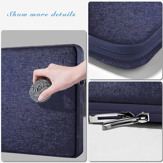 Slim Laptop Case 13.3 14 inch Sleeve, Rainproof & Shockproof Carrying Case for Notebooks Compatible with MacBook Pro 14" and All Models 13.3" MacBook Air/Pro, Most Popular 13"-14" PC,Blue