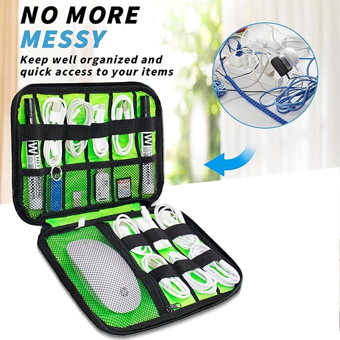Electronics Organizer,Travel Cord Organizer Pouch, Portable Cable Organizer Bags,Travel Electronic Accessories Storage Case for Cables, Cords, Charger, Phone (Royal Blue)