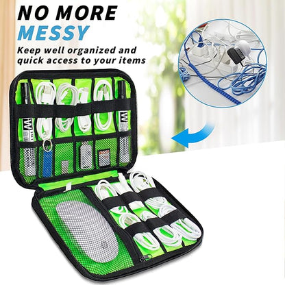 Electronics Organizer,Travel Cord Organizer Pouch, Portable Cable Organizer Bags,Travel Electronic Accessories Storage Case for Cables, Cords, Charger, Phone (Rosered)