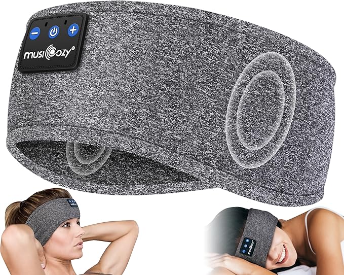 MUSICOZY Sleep Headphones Bluetooth Headband, 14 Hours Playtime, Sports Sweat Resistant with Hi-Fi Stereo for Workout Running