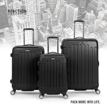Kenneth Cole REACTION Renegade Luggage Expandable 8-Wheel Spinner Lightweight Hardside Suitcase, Black, 28-Inch Checked