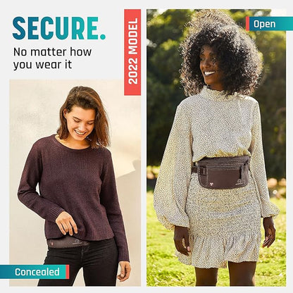 Alpha Keeper Hidden Travel Money Belt - RFID Blocking Waist Wallet & Passport Holder for Women and Men, Anti-Theft Slim Security Pouch