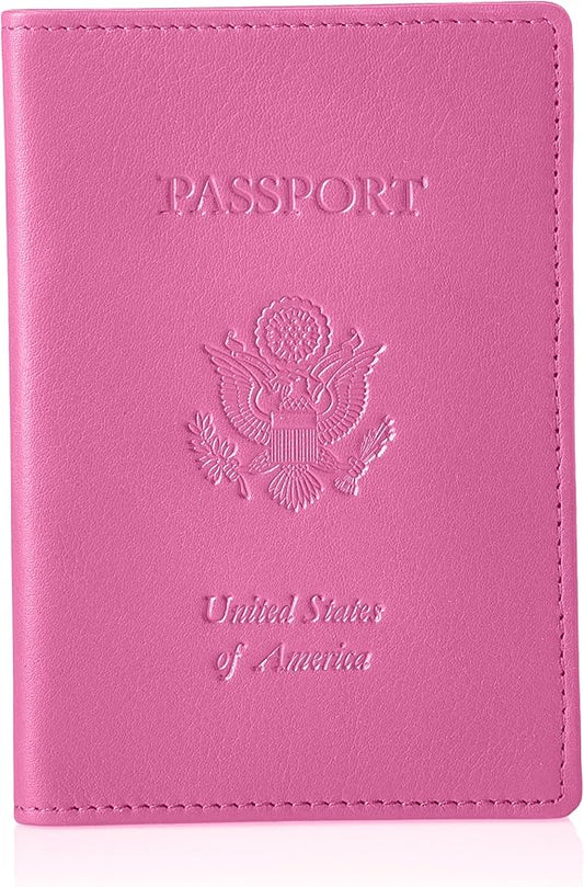 Royce Leather Rfid Blocking Passport Travel Document Organizer In Genuine Leather Packing Organizer, Pink 3
