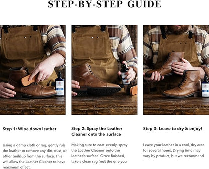 Cobbler's Choice Co. Finest Quality Leather Cleaner 100% Natural - Designed to Fight Fresh Stains, Dirt, & Build-Up - Easy Spray Application