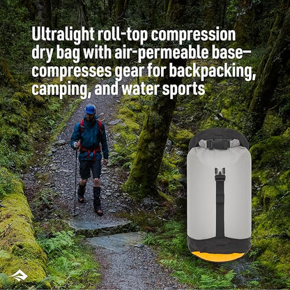 Sea to Summit eVac Ultra-Lightweight Compression Dry Bag, Waterproof Dry Storage, 3 Liter, High Rise Grey