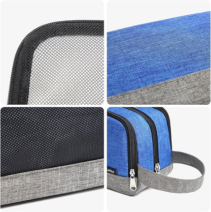 Yeiotsy Men's Travel Toiletry Bag – Color Clash Dopp Kit with Mesh Pockets, Durable Shaving Organizer for Gym, Camping & Weekend Trips