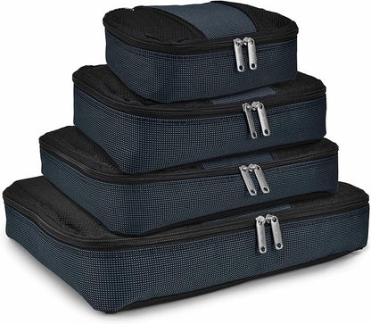 Travel Select Amsterdam Softside Expandable Luggage with Rolling Wheels, Navy, 8-Piece Set (15/21/25/29) with Packing Cubes