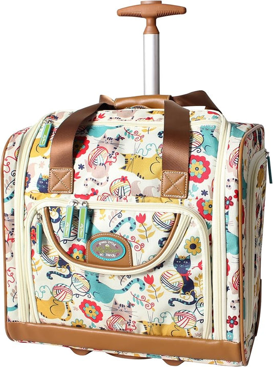 Lily Bloom Designer 15 Inch Carry On - Weekender Overnight Business Travel Luggage - Lightweight 2- Roller Wheels Suitcase - Under Seat Rolling Bag for Women, White, One Size, Under Seat Rolling Bag