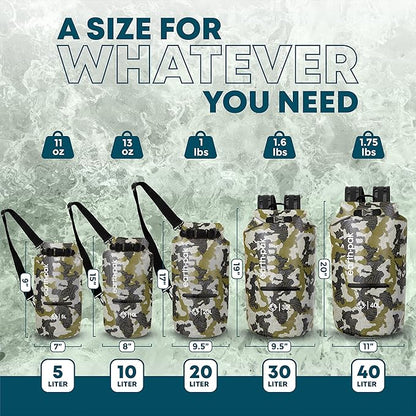 Earth Pak Waterproof Dry Bag with Zippered Pocket - Waterproof Dry Bag Backpack Keeps Gear Dry