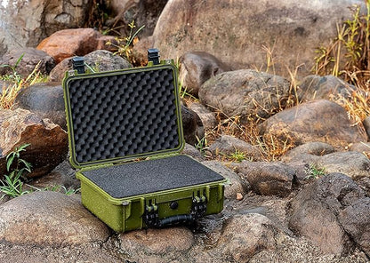 MEIJIA Portable All Weather Waterproof Camera Case With Foam,Fit Use of Drones,Camera,Equipments,Pistols,15.98x12.99x6.85inches