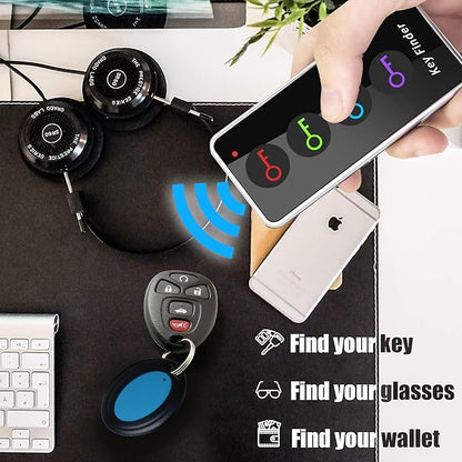 Key Finder with 100dB Loud Sound & 4 Receivers - Remote Finder Locator for Keys, Wallet, TV Remote, Pets, 131ft Range, No Phone or App Needed, Waterproof Anti-Loss Tracking Device