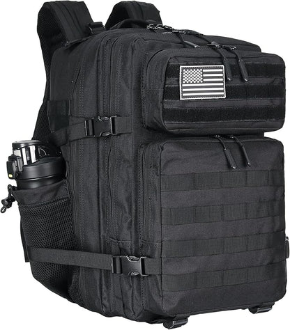 45L Tactical Assault Backpack 3 day assault pack with Molle Waterproof backpack Rucksack for Tactical Backpacks (Black)