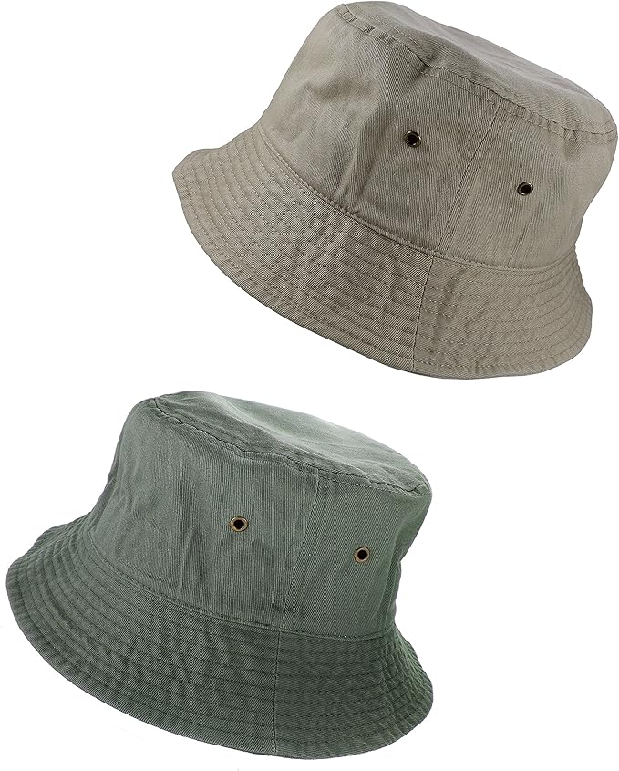 Gelante Solid Color 100% Cotton Bucket Hat for Women and Men Packable Travel Summer Beach Hat