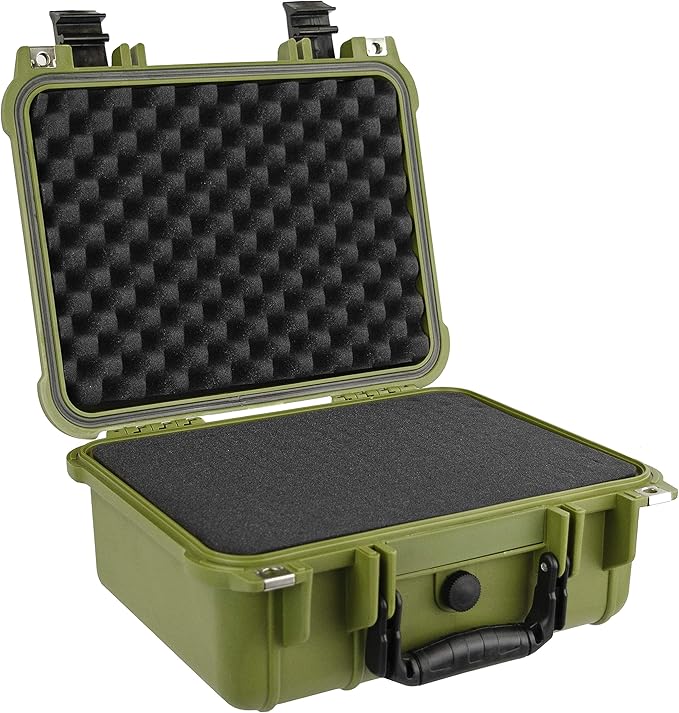 Eylar Protective Gear and Camera Hard Case Water & Shock Proof With Foam 13.37 inch 11.62 inch 6 inch OD Green (Green)