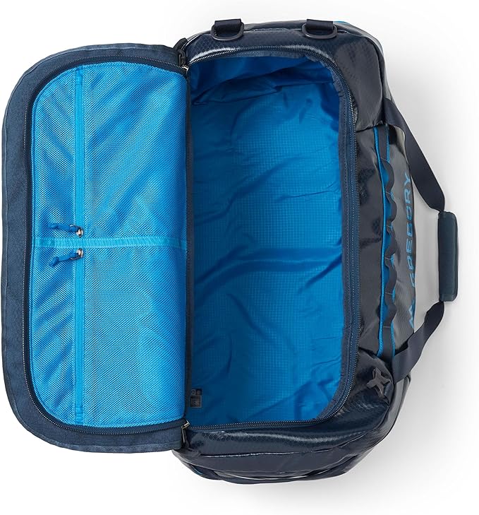 Gregory Alpaca 60L Water-Resistant Adventure Travel/Gear Organization Duffel Bag with Packing Cube Included, Slate Blue