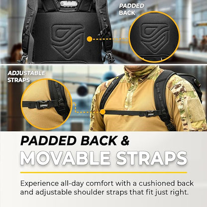 TradeSmart Tactical Carry On Backpack – Max Airline Size, 3 TSA Locks, Laptop Compartment & Cordura Fabric