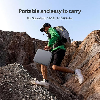 Carrying Case for GoPro Hero 13 12 11 10 9 8 7 Action Camera Hard Organizer Case Carrying Bag Accessories Travel Storage Chest Mount/Media Mod/Volta Protective Housing for dji osmo action 6 5