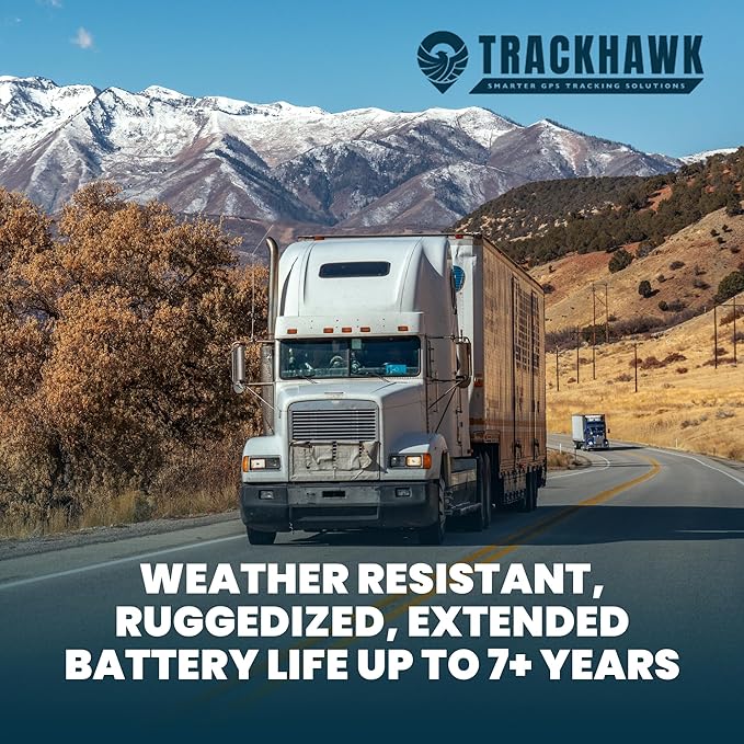 Trackhawk GPS Tracker - Live Fleet Tracking Device, 4G LTE, Wireless Car Tracking for Truck, Trailer, Automotive - User-Friendly Mobile App, Subscription Required - TH07