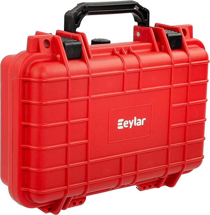 Eylar Protective Gear and Camera Hard Case Waterproof Dry Box with Foam 11.6 Inch 8.3 Inch 3.8 Inch (Red)