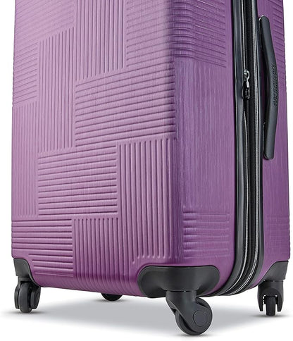 American Tourister Stratum XLT Expandable Hardside Luggage with Spinner Wheels, Power Plum, Checked-Large 28-Inch