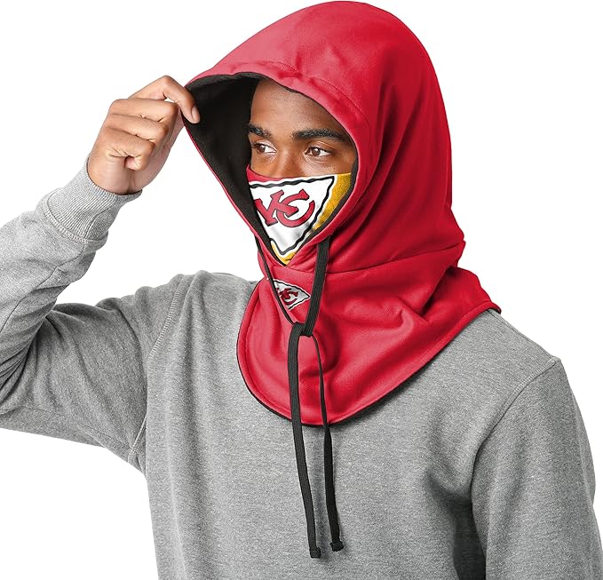 NFL Team Logo Team Color Drawstring Winter Cap Hooded Gaiter Balaclava Face Cover