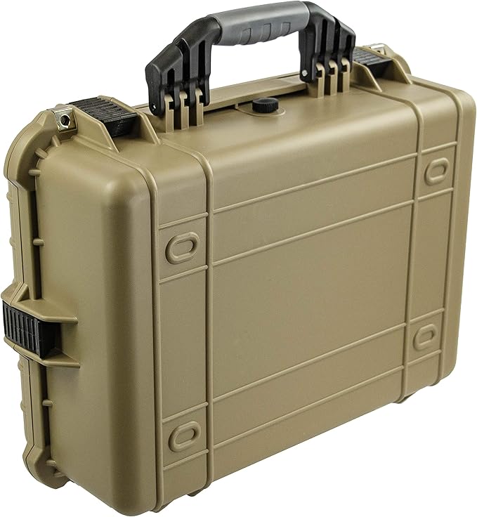Eylar 20 Inch Large Protective Camera Hard Case Water and Shock Proof With Foam Tan