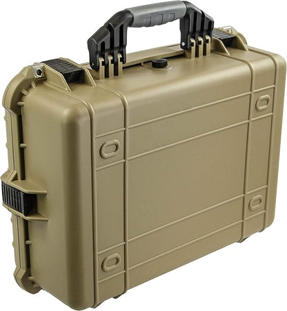 Eylar 20 Inch Large Protective Camera Hard Case Water and Shock Proof With Foam Tan