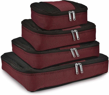 Travel Select Amsterdam Softside Expandable Luggage with Rolling Wheels, Burgundy, 8-Piece Set (15/21/25/29) with Packing Cubes
