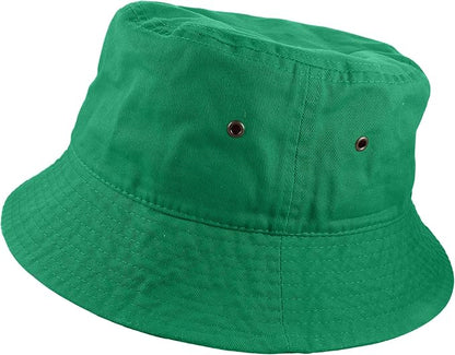 Gelante Solid Color 100% Cotton Bucket Hat for Women and Men Packable Travel Summer Beach Hat