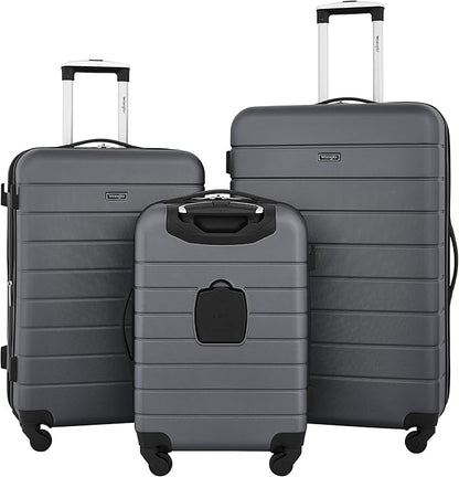 Wrangler Smart Luggage Set with Cup Holder and USB Port, Quiet Shade, 3 Piece