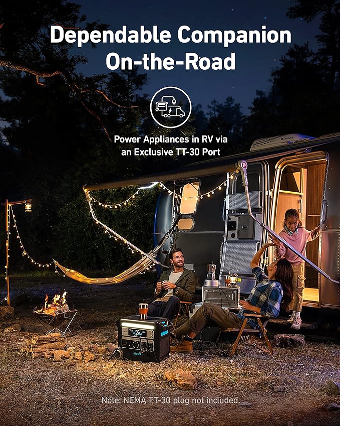 Anker SOLIX F2000 Portable Power Station, PowerHouse 767, 2048Wh GaNPrime Solar Generator with 100W Solar Panel, LiFePO4 Batteries, 4 AC Outlets Up to 2400W for Home, Power Outage, Outdoor Camping