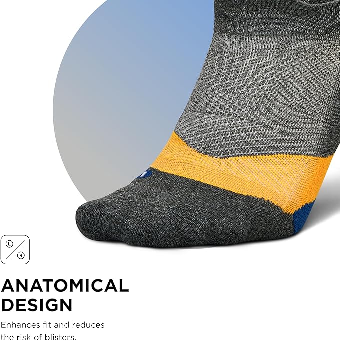 Feetures Elite Light Cushion No Show Tab Athletic Ankle Socks - Sport Sock with Targeted Compression