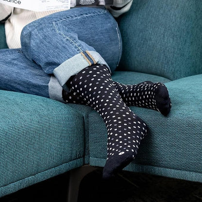 Medical Grade Compression Socks for Men & Women 15-20 mmHg by OrthoSleeve (Black Polka Dot, Large)
