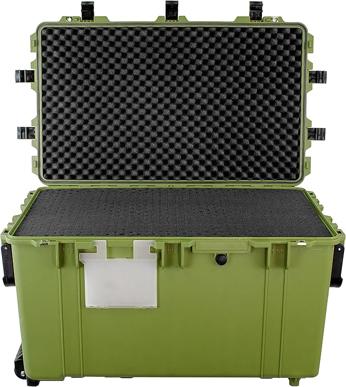 Eylar XXXL 32" Transport Roller Gear, Camera, Tools, Equipment Hard Case Waterproof w/Foam (Green)
