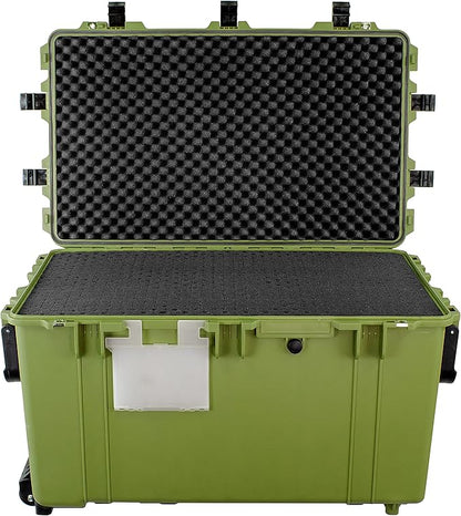Eylar XXXL 32" Transport Roller Gear, Camera, Tools, Equipment Hard Case Waterproof w/Foam (Green)