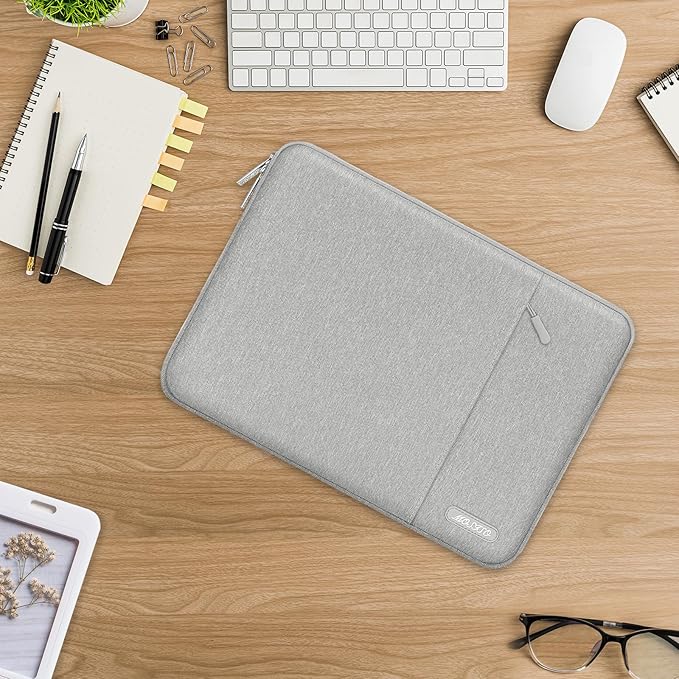 MOSISO Laptop Case 12.3 inch, 11.6-12.3 inch Laptop Sleeve Compatible with MacBook Air 11.6, Acer HP Dell Lenovo Samsung, Surface Pro, Polyester Vertical Computer Sleeve Bag with Pocket, Gray