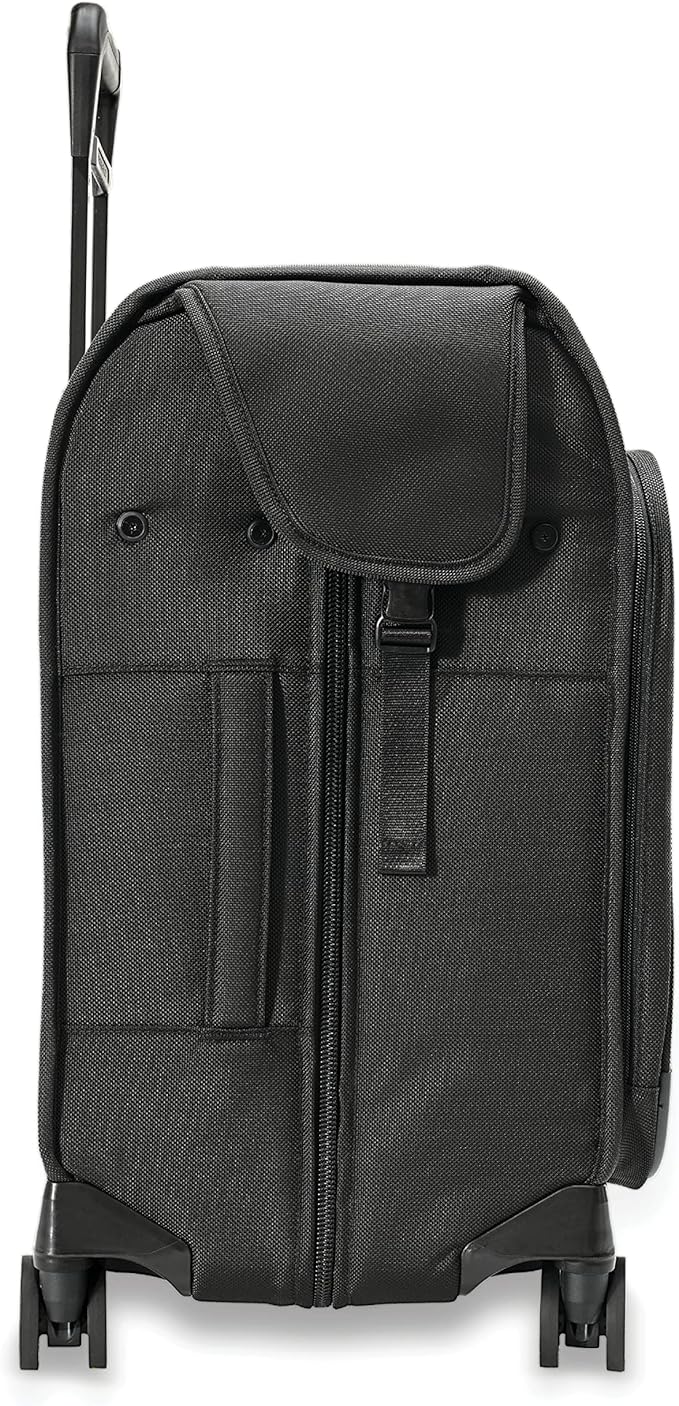 Briggs & Riley Deluxe Wardrobe Spinner - Checked Luggage for Travel, Suitcases with Wheels, Softside Rolling Bag for Men & Women, Built in Hook for Clothes - Baseline Collection, Black