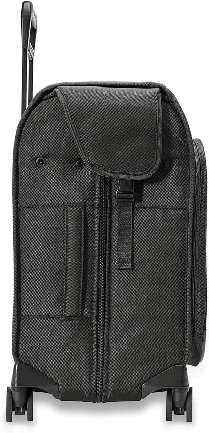 Briggs & Riley Deluxe Wardrobe Spinner - Checked Luggage for Travel, Suitcases with Wheels, Softside Rolling Bag for Men & Women, Built in Hook for Clothes - Baseline Collection, Black