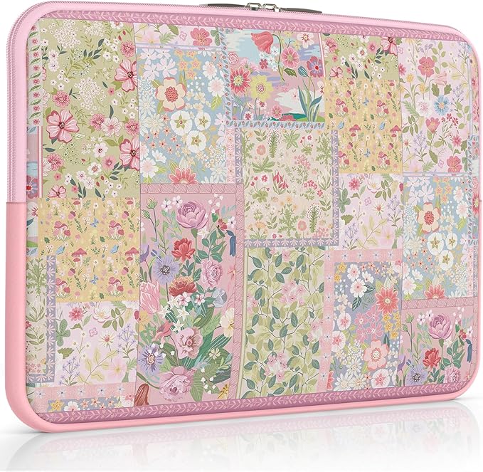 iCasso Laptop Sleeve 13 inch for MacBook Air 13-13.6 inch M3/M2/M1, Cute Laptop Sleeve for MacBook Pro 13 inch, Slim Protective Travel Carrying Case for MacBook Pro 14'', Chromebook, HP, Dell, Pink