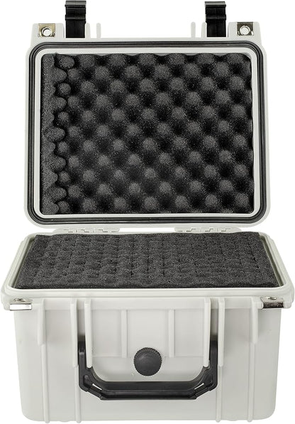 Eylar Small 10.62" Deep Gear, Equipment, Hard Camera Case Waterproof with Foam TSA Standards (White)