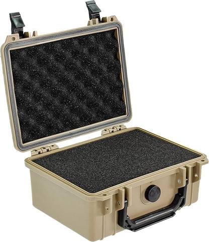 Eylar Protective Camera Hard Case Water & Shock Proof w/Foam, TSA Standards 9.12 inch 7.56 inch 4.37 inch (Tan FDE)