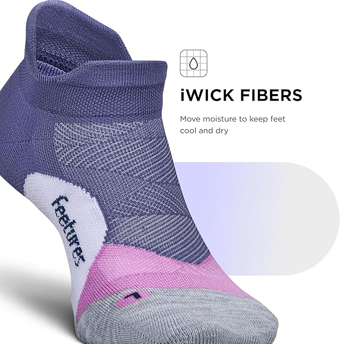 Feetures Elite Light Cushion No Show Tab Athletic Ankle Socks - Sport Sock with Targeted Compression