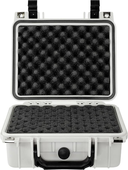 Eylar Small 10.62" Gear, Equipment, Hard Camera Case Waterproof with Foam TSA Standards (White)