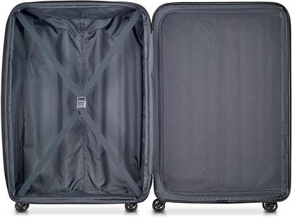 DELSEY PARIS Helium Aero Hardside Expandable Luggage with Spinner Wheels, Black, Checked-Large 28 Inch