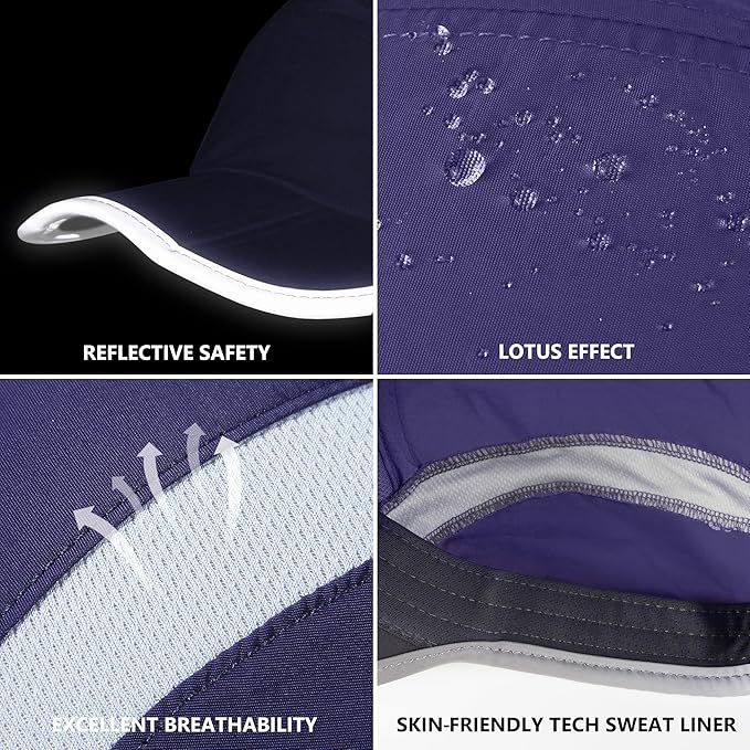 GADIEMKENSD Reflective Folding Outdoor Hat Unstructured Design UPF 50+ Sun Protection Sport Hats for Womens and Mens
